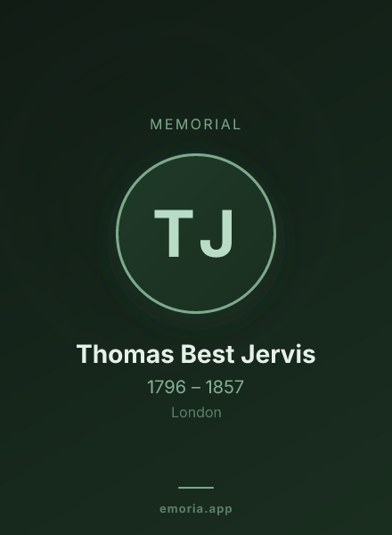 Memorial portrait of Thomas Best Jervis
