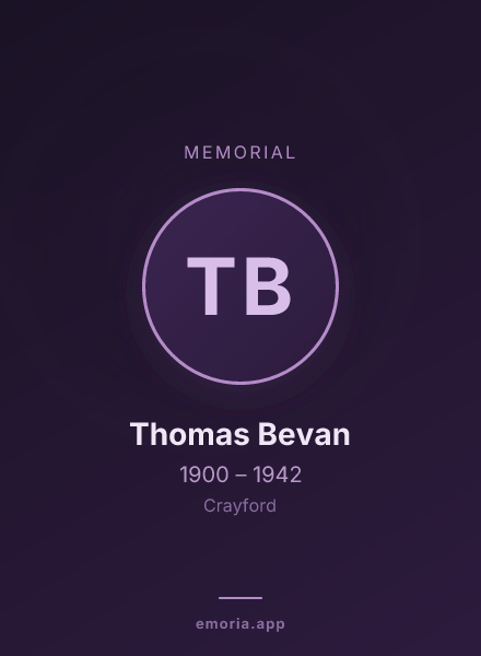 Memorial portrait of Thomas Bevan