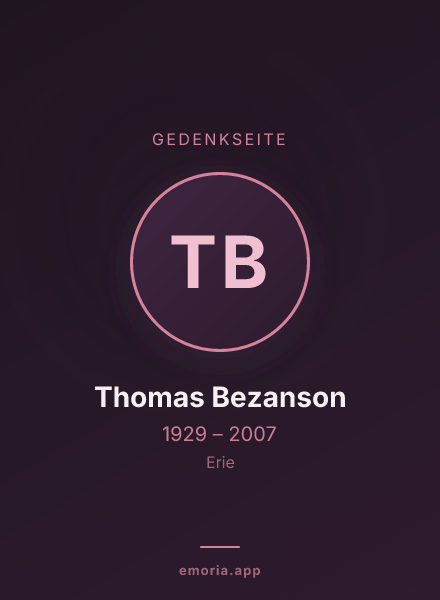 Gedenkportrait von Thomas Bezanson