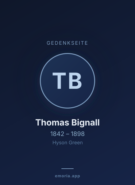 Gedenkportrait von Thomas Bignall