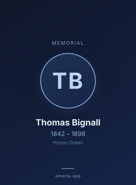 Memorial portrait of Thomas Bignall