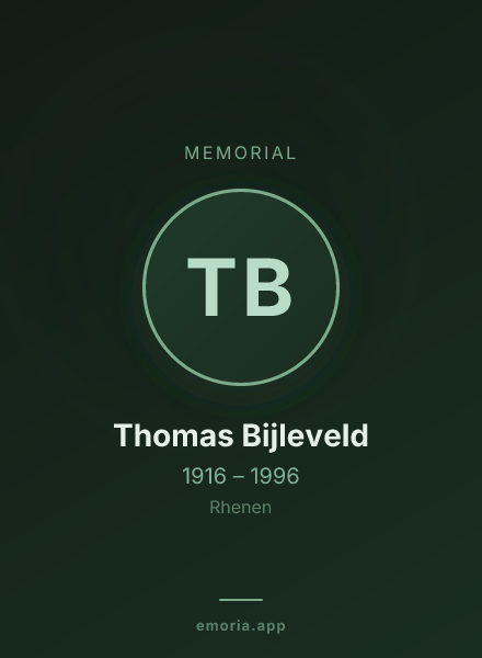 Memorial portrait of Thomas Bijleveld