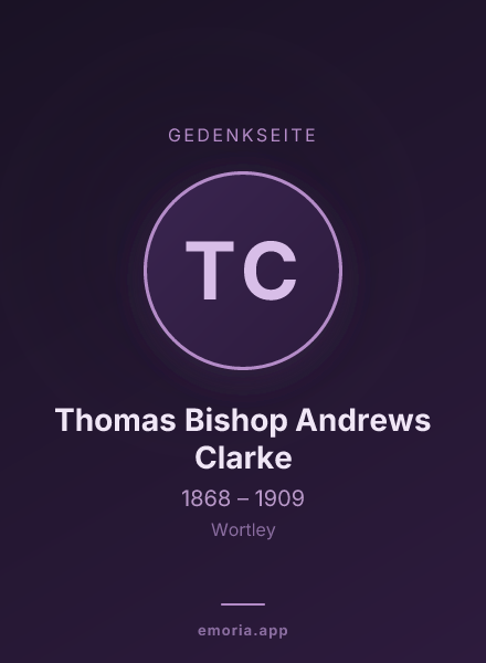 Gedenkportrait von Thomas Bishop Andrews Clarke