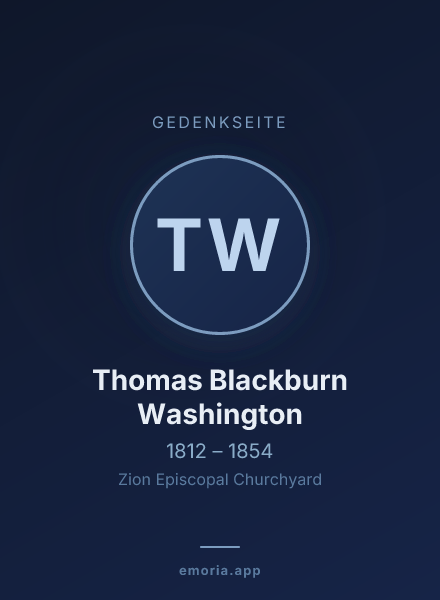 Gedenkportrait von Thomas Blackburn Washington