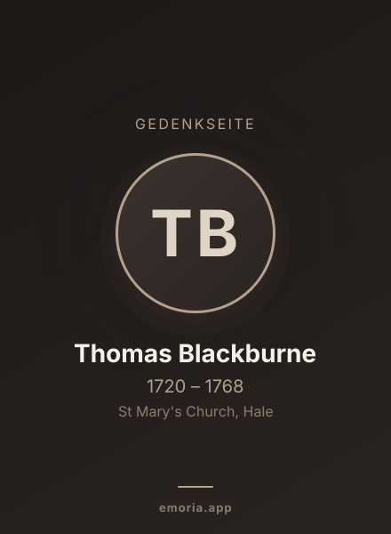 Gedenkportrait von Thomas Blackburne