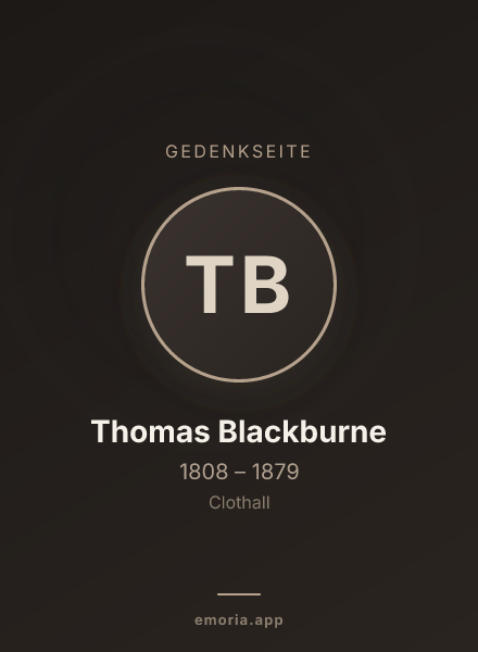 Gedenkportrait von Thomas Blackburne