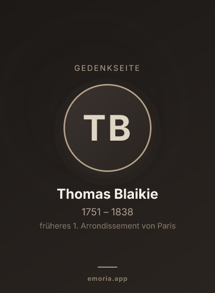 Gedenkportrait von Thomas Blaikie