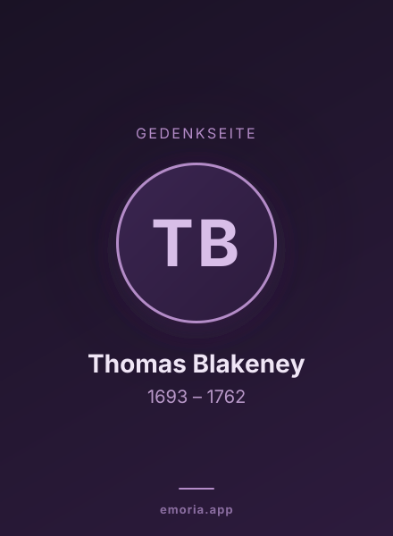 Gedenkportrait von Thomas Blakeney