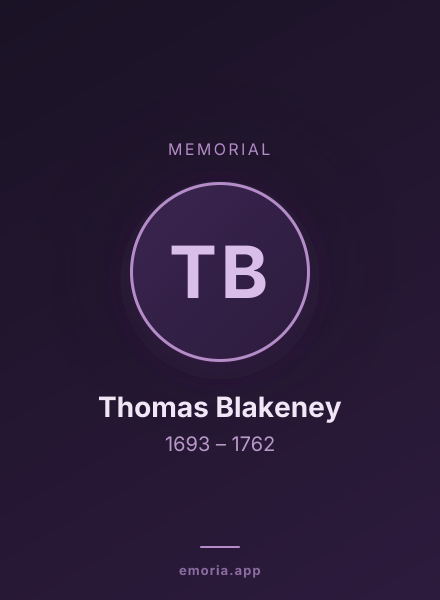 Memorial portrait of Thomas Blakeney