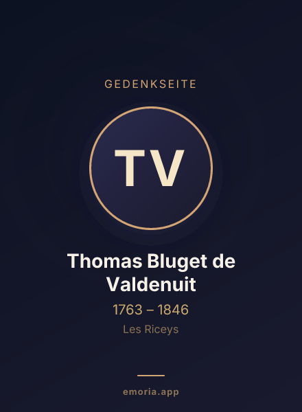 Gedenkportrait von Thomas Bluget de Valdenuit