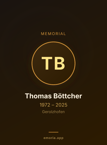 Memorial portrait of Thomas Böttcher