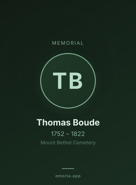 Memorial portrait of Thomas Boude