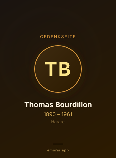 Gedenkportrait von Thomas Bourdillon