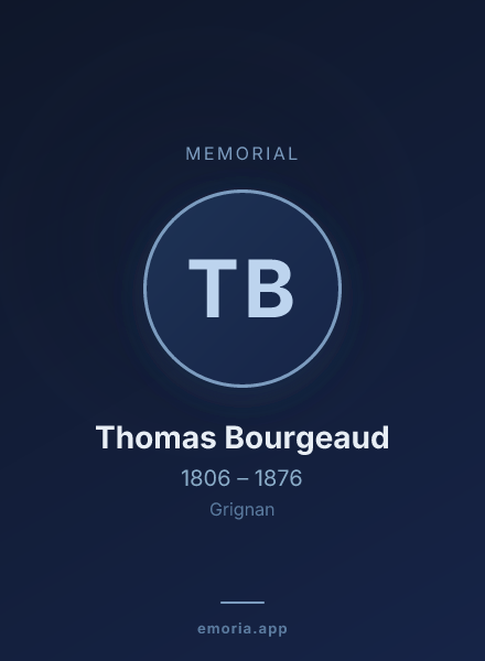 Memorial portrait of Thomas Bourgeaud