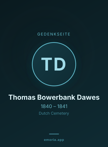 Gedenkportrait von Thomas Bowerbank Dawes