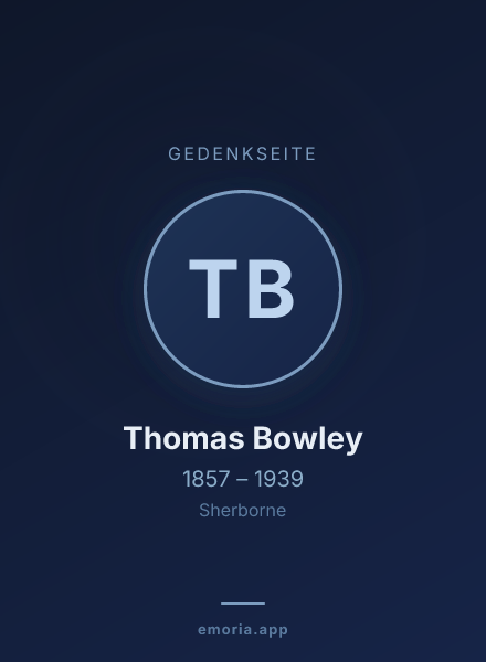 Gedenkportrait von Thomas Bowley