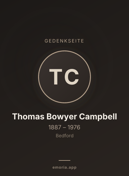 Gedenkportrait von Thomas Bowyer Campbell