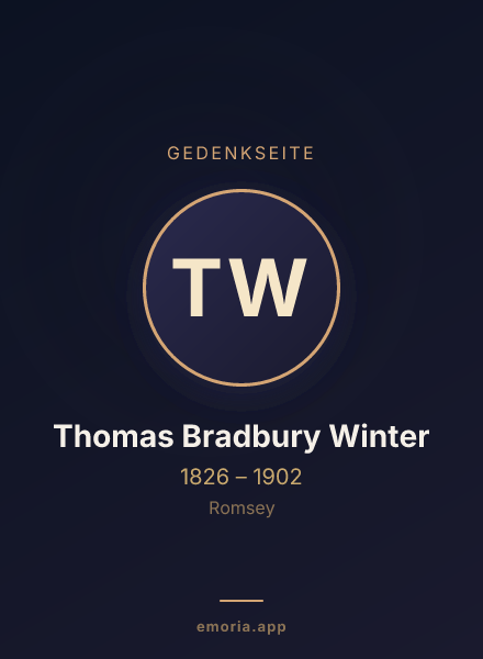 Gedenkportrait von Thomas Bradbury Winter