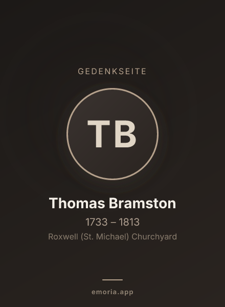 Gedenkportrait von Thomas Bramston