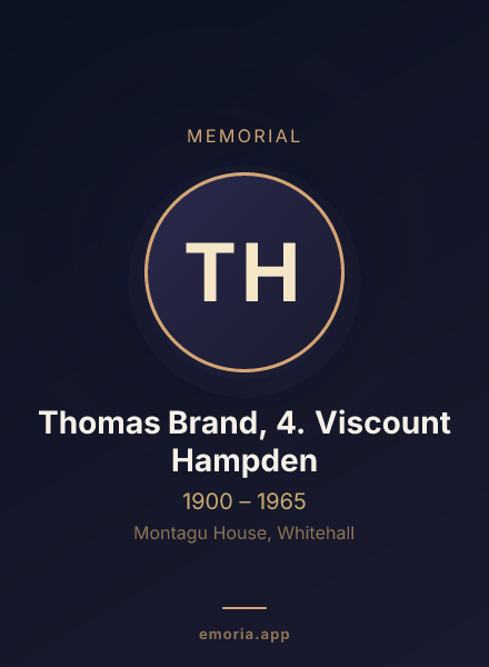 Memorial portrait of Thomas Brand, 4. Viscount Hampden
