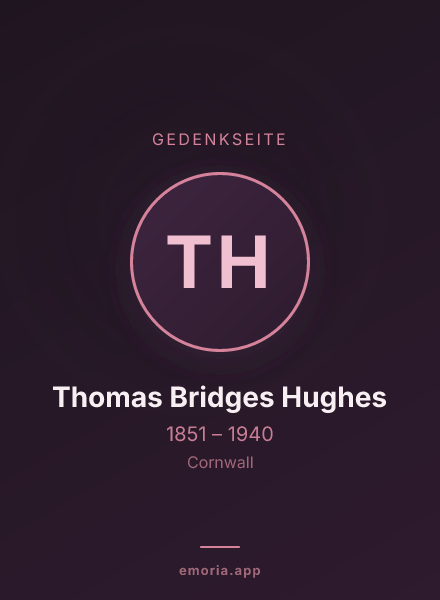 Gedenkportrait von Thomas Bridges Hughes