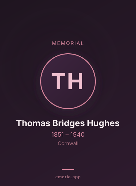Memorial portrait of Thomas Bridges Hughes