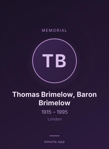 Memorial portrait of Thomas Brimelow, Baron Brimelow