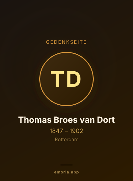 Gedenkportrait von Thomas Broes van Dort
