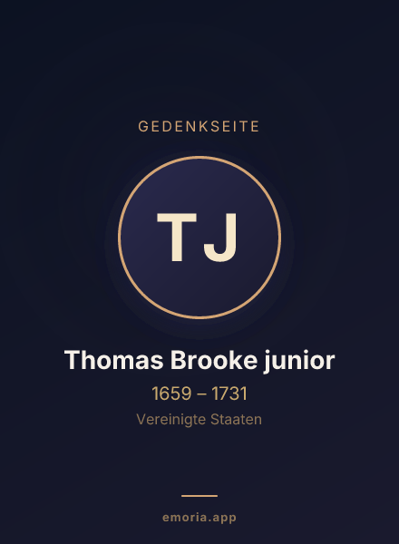 Gedenkportrait von Thomas Brooke junior