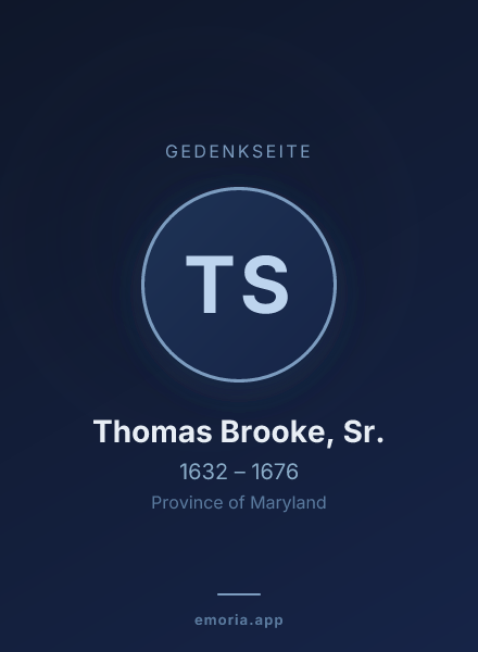 Gedenkportrait von Thomas Brooke, Sr.