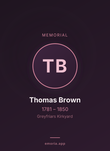 Memorial portrait of Thomas Brown
