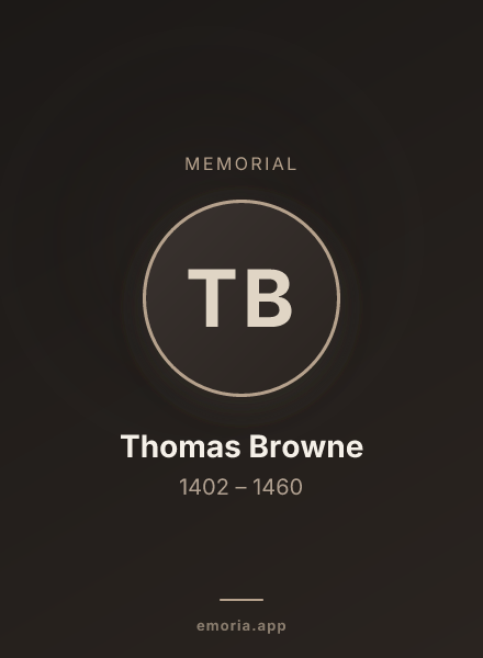 Memorial portrait of Thomas Browne