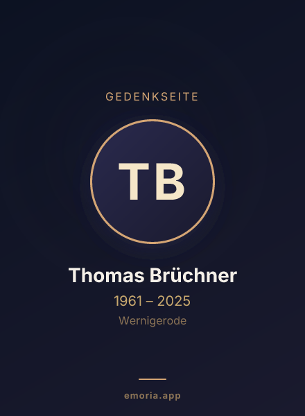 Gedenkportrait von Thomas Brüchner