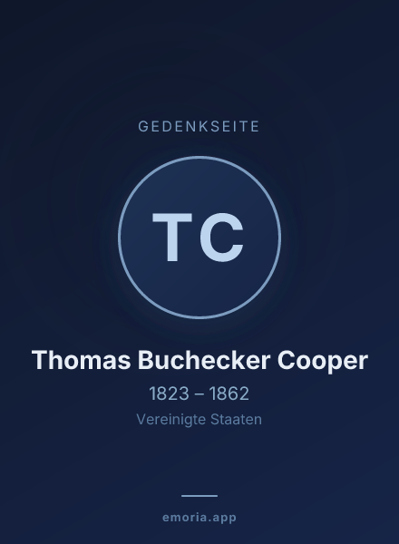 Gedenkportrait von Thomas Buchecker Cooper