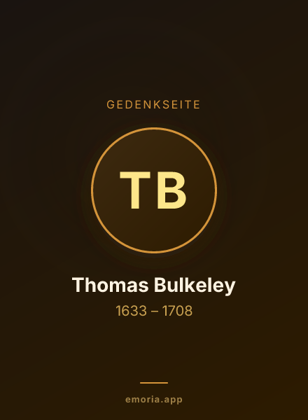 Gedenkportrait von Thomas Bulkeley