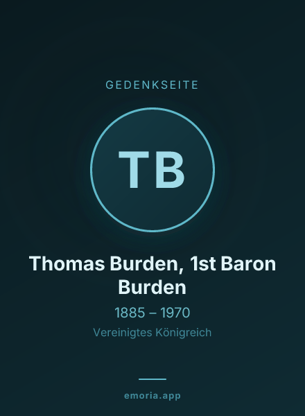 Gedenkportrait von Thomas Burden, 1st Baron Burden
