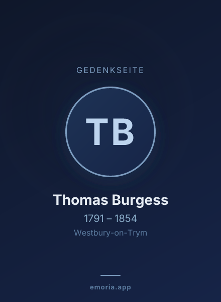 Gedenkportrait von Thomas Burgess