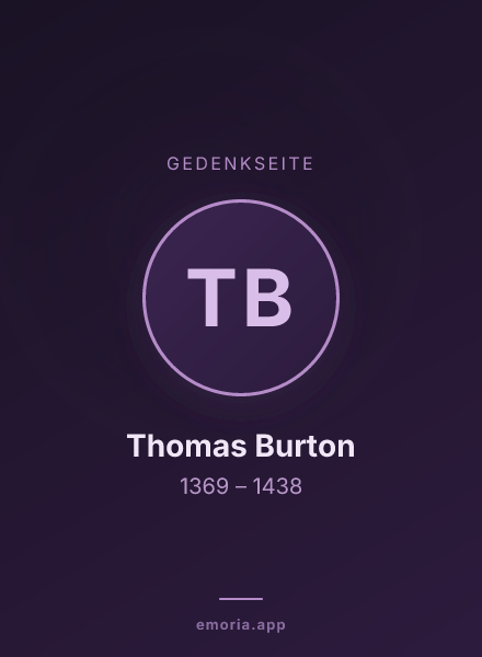 Gedenkportrait von Thomas Burton