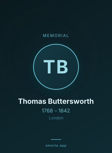 Memorial portrait of Thomas Buttersworth