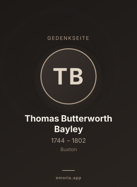 Gedenkportrait von Thomas Butterworth Bayley