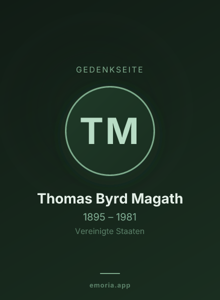 Gedenkportrait von Thomas Byrd Magath