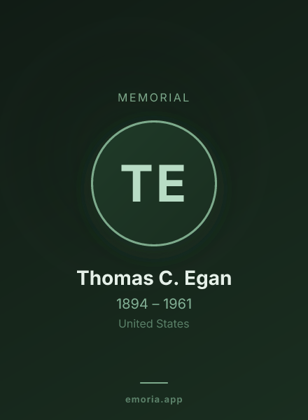 Memorial portrait of Thomas C. Egan