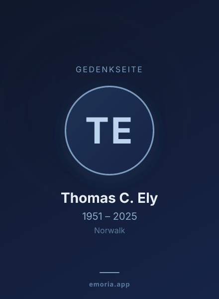 Gedenkportrait von Thomas C. Ely