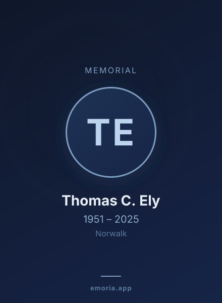 Memorial portrait of Thomas C. Ely