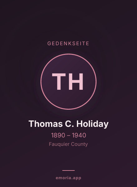 Gedenkportrait von Thomas C. Holiday