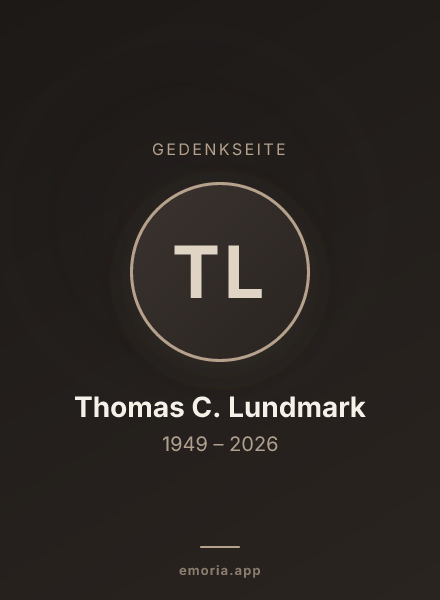 Gedenkportrait von Thomas C. Lundmark