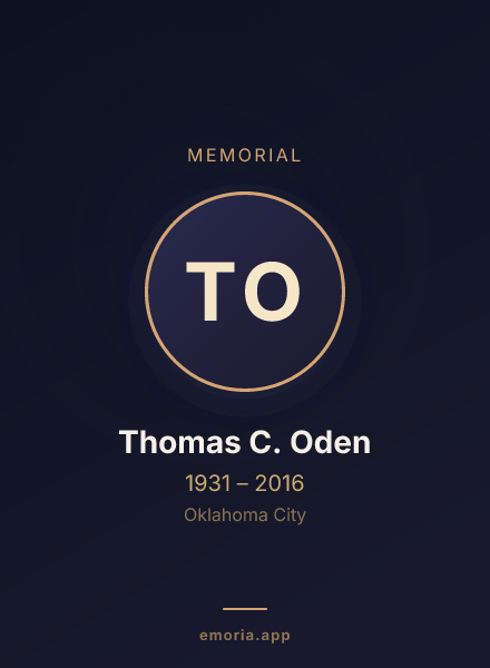 Memorial portrait of Thomas C. Oden