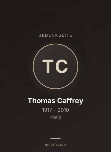 Gedenkportrait von Thomas Caffrey