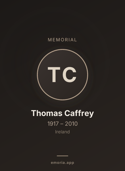 Memorial portrait of Thomas Caffrey
