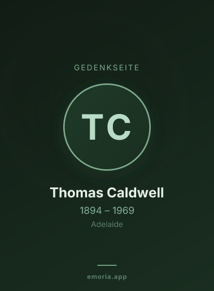 Gedenkportrait von Thomas Caldwell